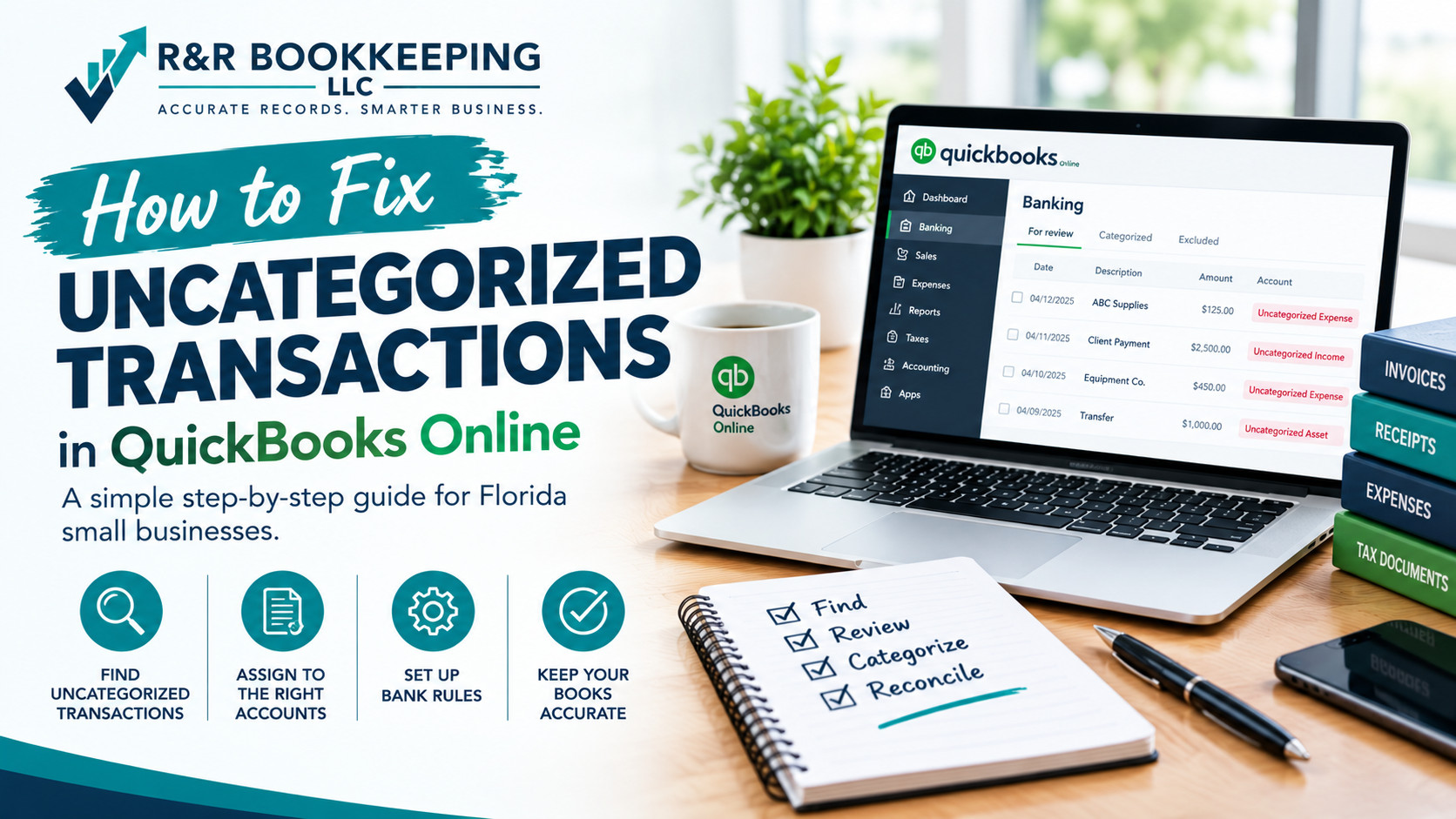 fix uncategorized transactions in QuickBooks Online step-by-step guide